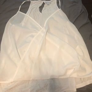 White faux wrap top